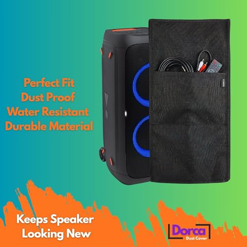 Image of Dorca Dust Cover for JBL PartyBox 320 Portable Party Speaker | Dust Proof, Water Resistant Protective Cover | Keeps Speaker Looking New | Black