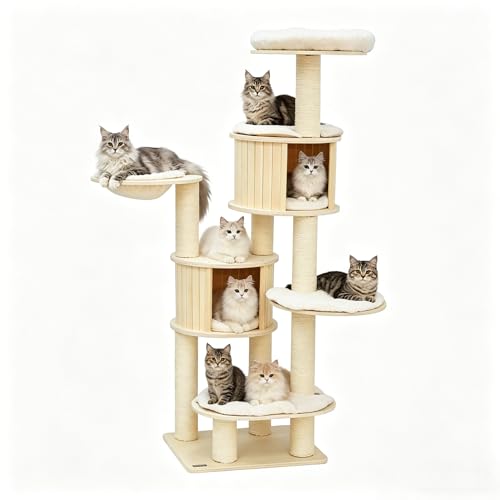 Árbol para gato de madera KAMABOKO 69 pulgadas miniatura 1