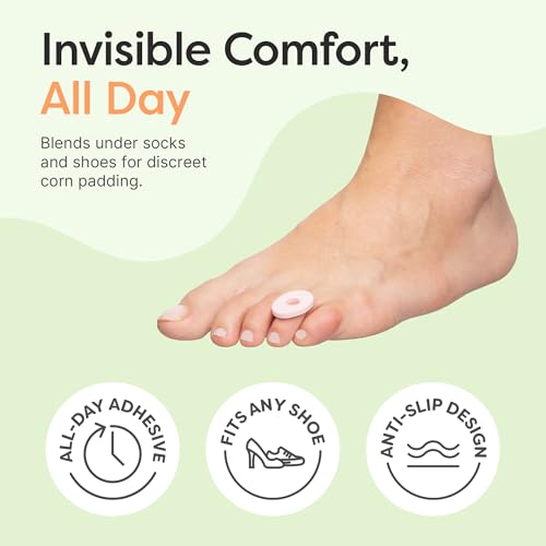 Image of ZenToes Corn Pads for Toes, Anti-Friction Callus Cushions for Sensitive Skin, Soft Corn Cushions, Waterproof & Breathable, 72 Count (Pack of 2)