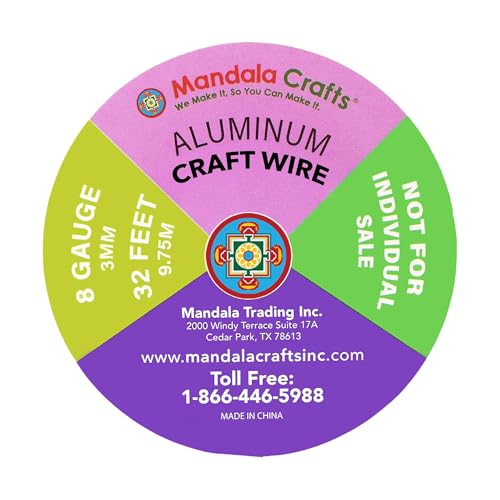 Image of Mandala Crafts 8 GA Turquoise Pink Assorted Anodized Aluminum Craft Wire | 120 FT, Colored, Flexible, Bendable for Bonsai Armature Sculpting Wire Wrapping Jewelry Making, Weather & Tarnish Resistant