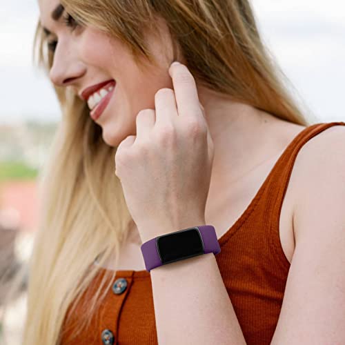 Image of Tobfit Silicone Strap for Fitbit Charge 6 / Fitbit Charge 5 Fitness Tracker, Soft Adjustable Replacement Band with Hidden Buckle, Sport Wristband for Men Women