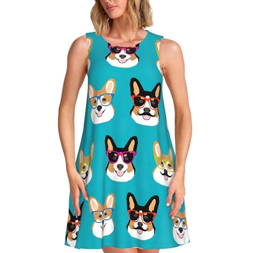 Robe d'été ample femme avec poches vêtement léger motif rigolo