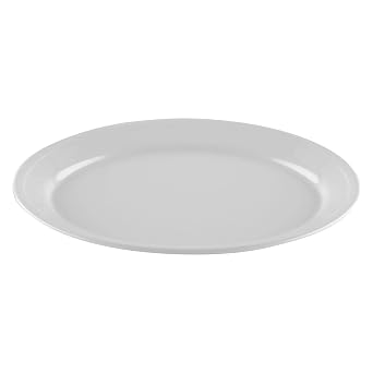 G.E.T. OP-912-W Melamine Oval Serving Platter, 12" x 8.5", White Set of 12