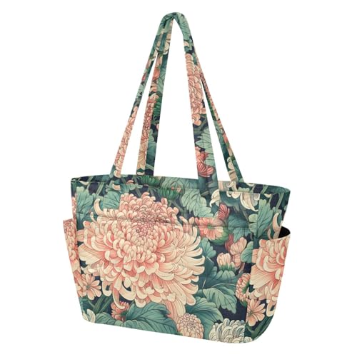 Bolso tote mujer estampado floral japonés gran capacidad miniatura 4