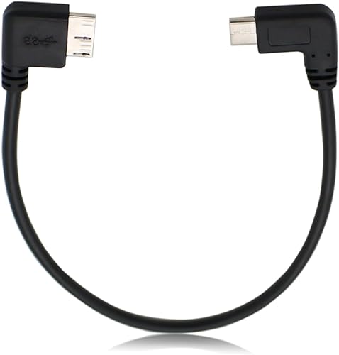PDEEY Cable de disco duro externo para KESU, Toshiba, Seagate, WD, HDD USB C Cable a Micro B, 90 grados, 0.8 pies de corto