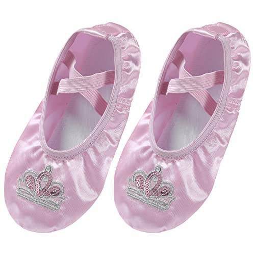 Girls Ballet Dance Shoes Slipper for Kids Ballerina Ballet Flat Canvas Dance Shoes Gym Yoga Shoes Full Sole