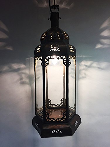 Orientalische Lampe Pendelleuchte Weiß Bayan 50cm E27 Lampenfassung | Marokkanische Design Hängeleuchte Leuchte aus…