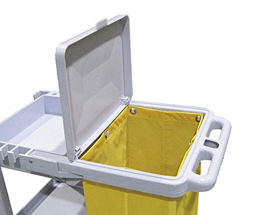 MSU - Carro de Limpieza Profesional Multifunción | Bolsa de Tona Amarilla, Tapa | Para Dobles Cubos con Prensa | Hostelería y Comercios, Gris, Polipropileno (PP)
