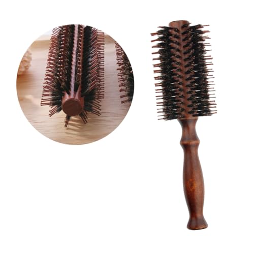 ARTSEWPLY 2個 美容師のヘアカーリングツール コーム スッシー クシ 櫛 ラウンド 竹 Coffee