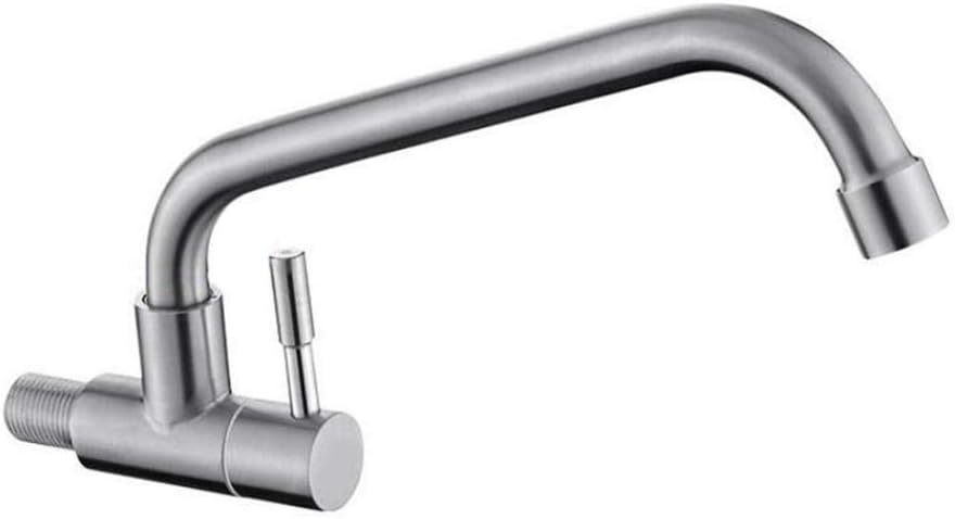 Wall-Mounted 304 Stainless Steel Single Cold Wall-Mounted in The Kitchen Sink Balcony Laundry Pool-D (Color : D)