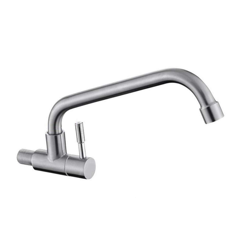 FCXWEVR WallMounted 304 Stainless Steel Single Cold Faucet for Kitchen Sink Balcony Laundry Room PoolDurable & Stylish Water Tap Solution