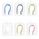 6 Stück Nasenklammer Schwimmen, Schwimmen Nasenschutz Nasenclip Soft Silikon Nasen Klipp, Nasenclip Protector mit Aufbewahrungs Box für Kinder Erwachsen Unisex