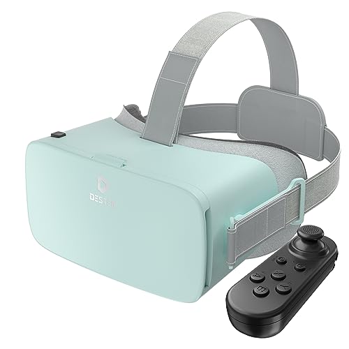 Image of DESTEK V5 VR Headset for Phone w /VR Gamepad, 128 Premium VR apps Included, Anti-Blue Eyes Protected HD Lenses, 110 FOV Virtual Reality Headsets for iPhone, Android Phone