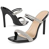 Reimferce Comfortable Heels for Women Wedding: Fashion Womens Stiletto Heeled Sandals for Party Prom - Ladies Sparkle Heel Shoes