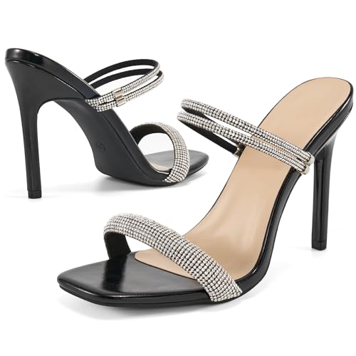Reimferce Comfortable Heels for Women Wedding: Fashion Womens Stiletto Heeled Sandals for Party Prom - Ladies Sparkle Heel Shoes