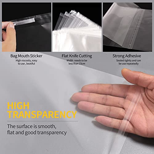 Clear Self-adhesive Bags 100 Pack, 5X7 Inches Self Sealing Cellophane Display Bags/Sealable Bags, Food Safe, Cello Bags OPP for Cookies,Cards,Envelopes,Pictures (13.5 * 18cm) - Image 3