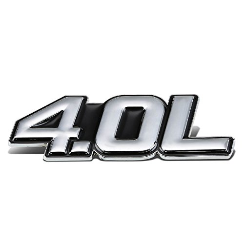 Image of Auto Dynasty 25Pcs Metal Emblem Decal Logo Trim Badge 4.0L (Silver & Black)
