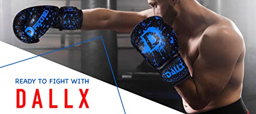 Dallx Boxing Gloves For Mma Fitness Kickboxing Heavy Punching Bag Muay Thai Sparring Gloves For Men And Women (Black Blue, 10 Oz) #TOP2
