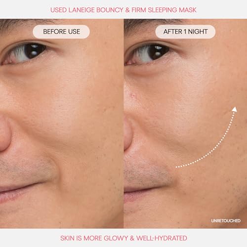 Image of LANEIGE Bouncy&Firm Face Sleeping Mask with Collagen | Barrier Boosting Hydration with Peony & Collagen Complex | Gel Texture Collagen Cream | Night Cream for Glowing Skin