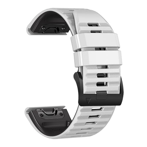 OUTVI 22mm watch band for garmin fenix 5 6 7 pro Solar Forerunner 965 955 935 745 epix Pro Gen 2 47mm only dual colors soft silicone quick fit 22 watch bands replacement for men women White