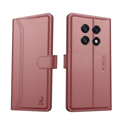 Image of AIBEX Compatible for Oppo F29 5G Flip Cover Leather Finish with Magnatic Closure | Inside TPU with Card Pockets | Wallet Stand | Complete Protection Flip Case -Brown