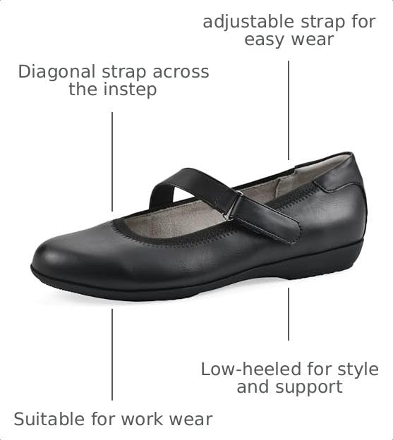 Cliffs by White Mountain Women's Carwen Cushioned Mary Jane Flat, Black/Smooth, 9 W by CLIFFS BY WHITE MOUNTAIN - Used condition - Image 3