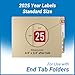 2025 Year Labels, Doctor Stuff 2025 Chart Stickers, Red Color Coded, S & W/Acme Style, USA Made Year Stickers for End Tab File Folders, 500/Roll, 1 Roll, 3/4