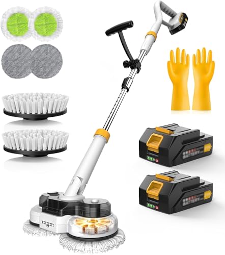 qimedo 800RPM Cordless Electric Mop, 6000mAh Battery Electric Power Scrubber & Mops for Floor...