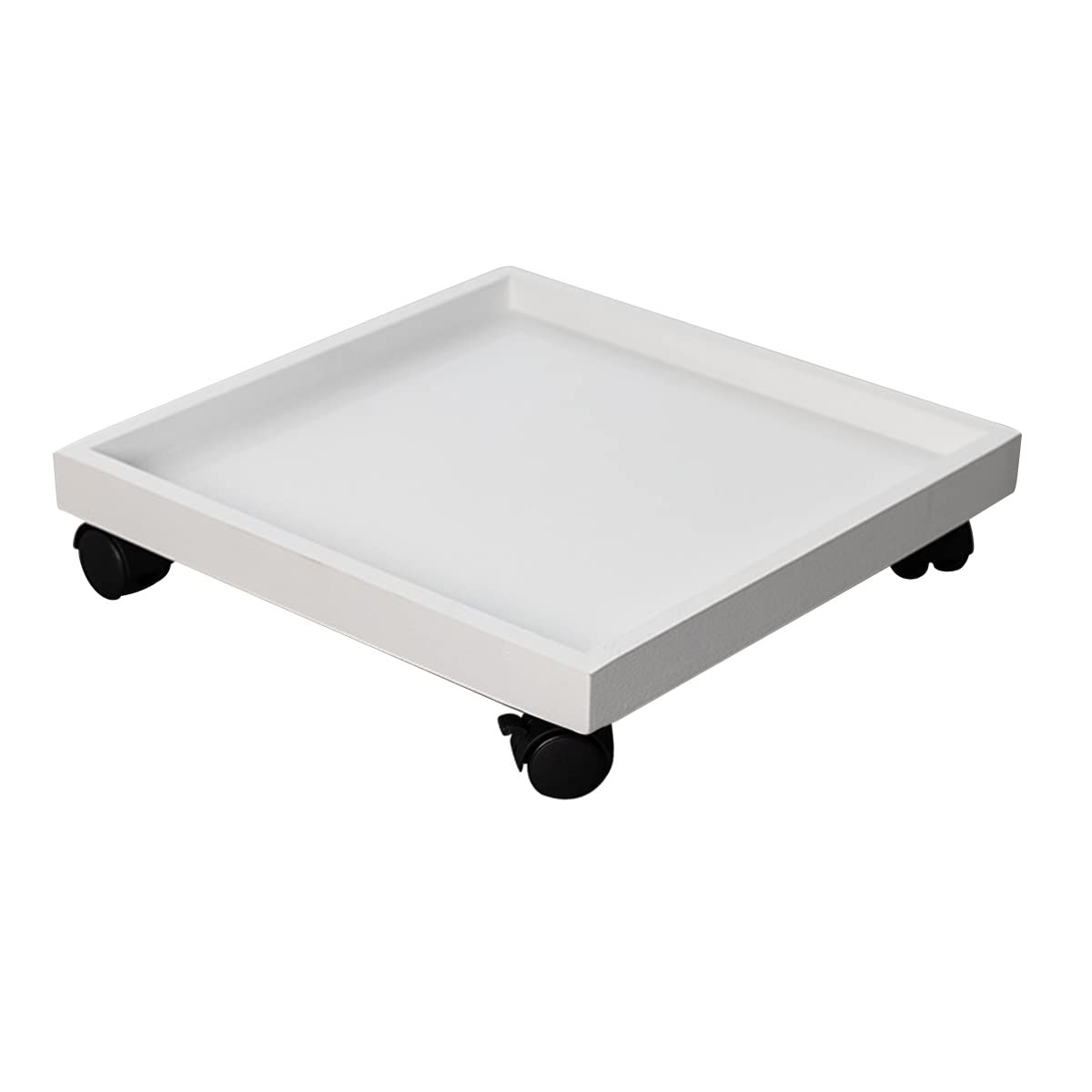 OLSKFUH Heavy Duty Plant Caddy With Caster Wheels - Movable Flower Pot Rolling Tray For Indoor Outdoor Garden Use,White-44cm/17.32In
