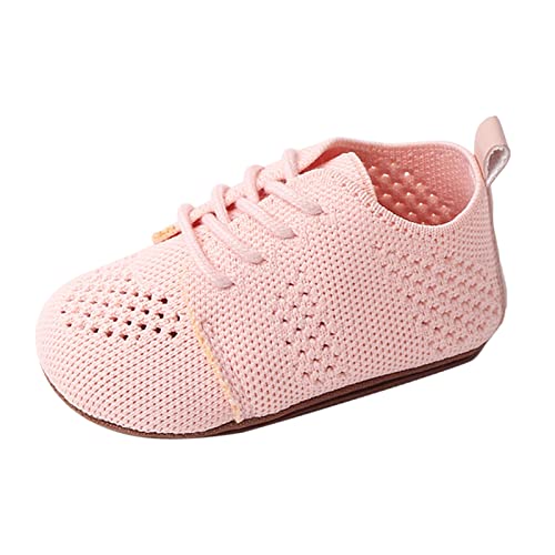 Spring and Summer Children Infant Toddler Shoes Boys and Girls Floor Sports Shoes Non Slip Lace Boys Casual Shoes Size 4 (Pink, 6-12 Months)