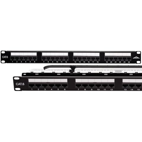 Allen Tel Products AT66-PNL-24 24 Ports, 568A / 568B Wiring, 1 Rack Unit, 110 Termination Category 6 Patch Panel Cover