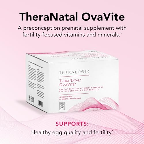 Theralogix TheraNatal OvaVite Preconception Vitamins - 13-Week Supply - Prenatal Vitamins & Fertility Supplement for Women with CoQ10* - NSF Certified - 91 Tabs, 182 Softgels (91 Servings)