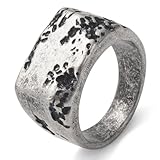 KIRTIJW Mens Signet Rings Stainless Steel Silver Gothic Punk Vintage Fashion Signet Band Ring Jewelry for Men Size 12