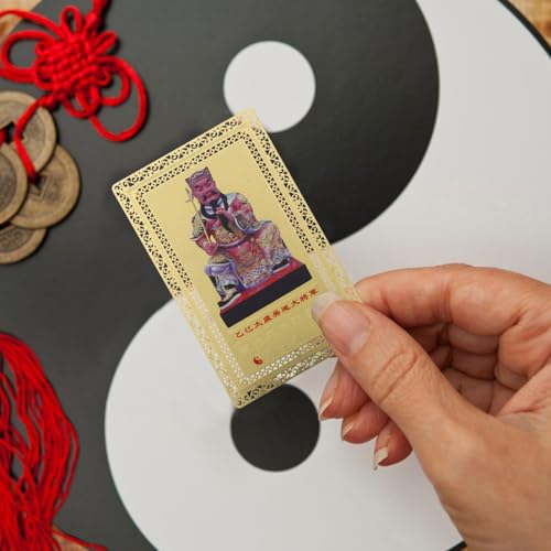 Feng Shui Tai Sui Amulet Card Brass Protective Card Chinese Fortune for Wealth and Luck Portable Wallet-Sized Design Craftsmanship for Home Decor3