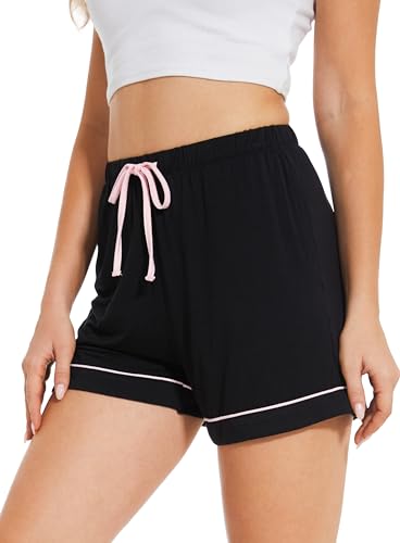 Image of GYS Pajama Shorts for Women - Viscose Made from Bamboo, Soft Sleep Shorts Casual Lounge Shorts Pj Bottom