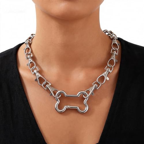 Chaîne de cou à maillons d'os moderne collier anti-ternissement - 4