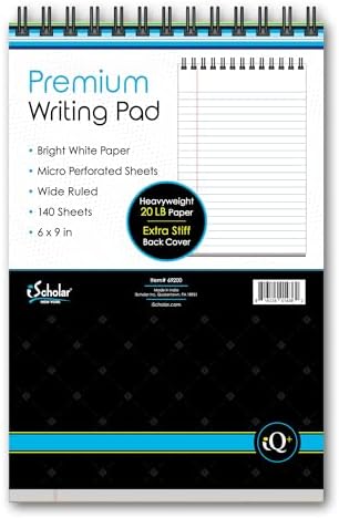 iScholar iQ+ Premium Writing Pad, White, 6" x 9", 140 Sheets, Double-Wire (69200) image 5