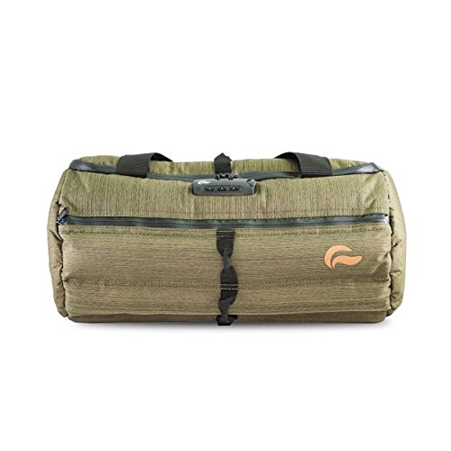 Skunk Duffle Bag Medium 16"- Smell Proof - With Combo Lock (Olive Green, 16"X7.5") #TOP1