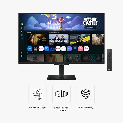 Image of Samsung 27-Inch M5 (M50F) Series FHD Smart Monitor with Streaming TV, Speakers, HDR10, Gaming Hub, Multiple Ports, Workout Tracker, Vision Accessibility Tools, Black, LS27FM502ENXZA
