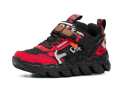 SKECHERS Boy's Mega-Flex Lite-Tuff 402130L (Little Kid/Big Kid) Red/Black 11 Medium