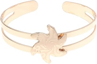 Box هدوم سوار انيق وعريض إستانلس ستيل للبنات مقاس قابل للتعديل , ذهبي Ghu-59