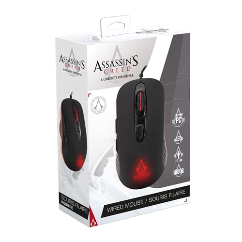 Ratón para ordenador FREAKS PC Mouse Wired Assassin's Creed con cable y diseño ergonómico 3