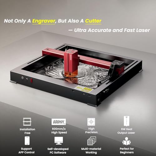 Gravador a Laser A6 Pro, Máquina de Gravação a Laser com Potência de Saída de 6W, para Artesanato em