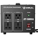 Anbull Voltage Converter 1000 Watt Voltage Transformer, 220V / 230V / 240 Volt to 110V / 120 Volt or 110V / 120 Volt to 220V / 230V / 240 Volt, Heavy Duty Step Up & Down Transformer Converter