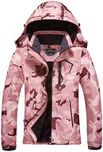 MOERDENG Women's Waterproof Ski Jacket Warm Winter Snow Coat Mountain Windbreaker Hooded Raincoat Jacket