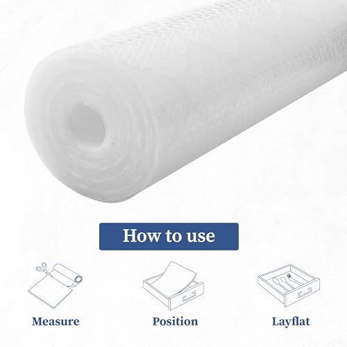 Image of Homestrap Multipurpose Dotted Anti-Slip Shelf Liner (30cm X 5m)|Washable Kitchen Drawer Mat for Fridge, Table, Cupboards, and Shelves | Durable and Waterproof in White (Transparent)