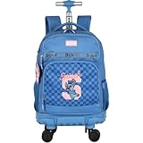 Mochila com Rodinha, Luxcel, Stitch, Azul, G, 360º