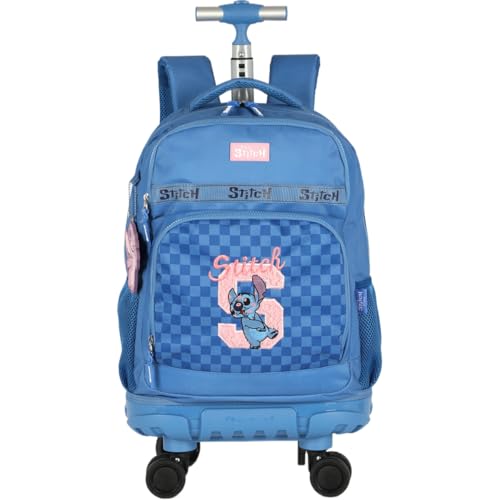 Mochila com Rodinha, Luxcel, Stitch, Azul, G, 360º
