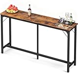 Casaottima 71 Inch Bar Table, Bar Height Table for Kitchen & Dining, Rectangular High Top with Sturdy Metal Legs, Modern Counter Height Design for Home Bar, Dining Area & Open Spaces, Rustic Brown