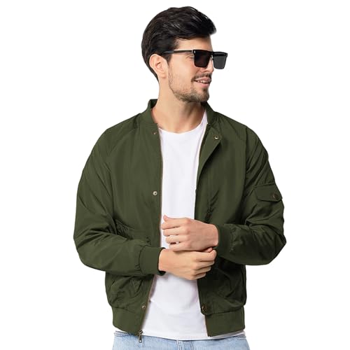 Image of TRATENBY Men Bomber Jacket Lightweight Flight Windbreaker Jacket Spring Fall Mens Jackets